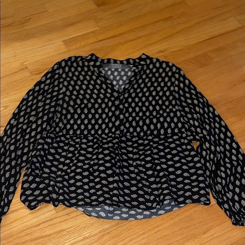 Primark Black and White Leaf Print Blouse